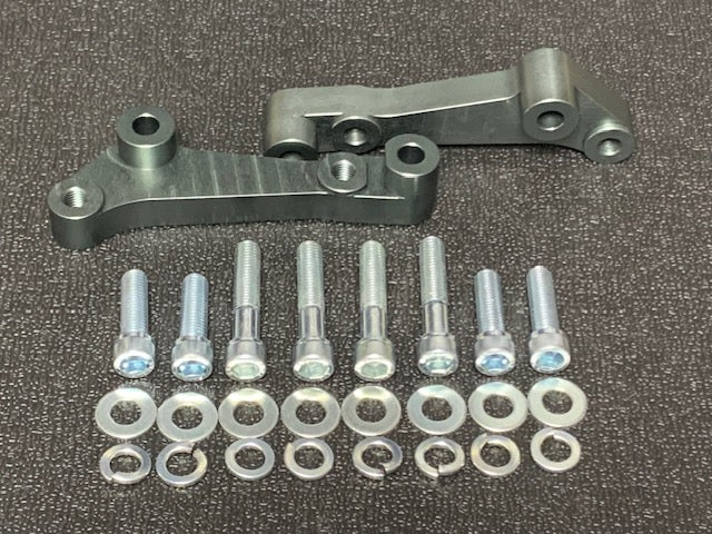 Z33 to Z34 Akebono/350mm REAR rotor "Inch up" conversion bracket for OEM Brembo calipers, track use, PAIR