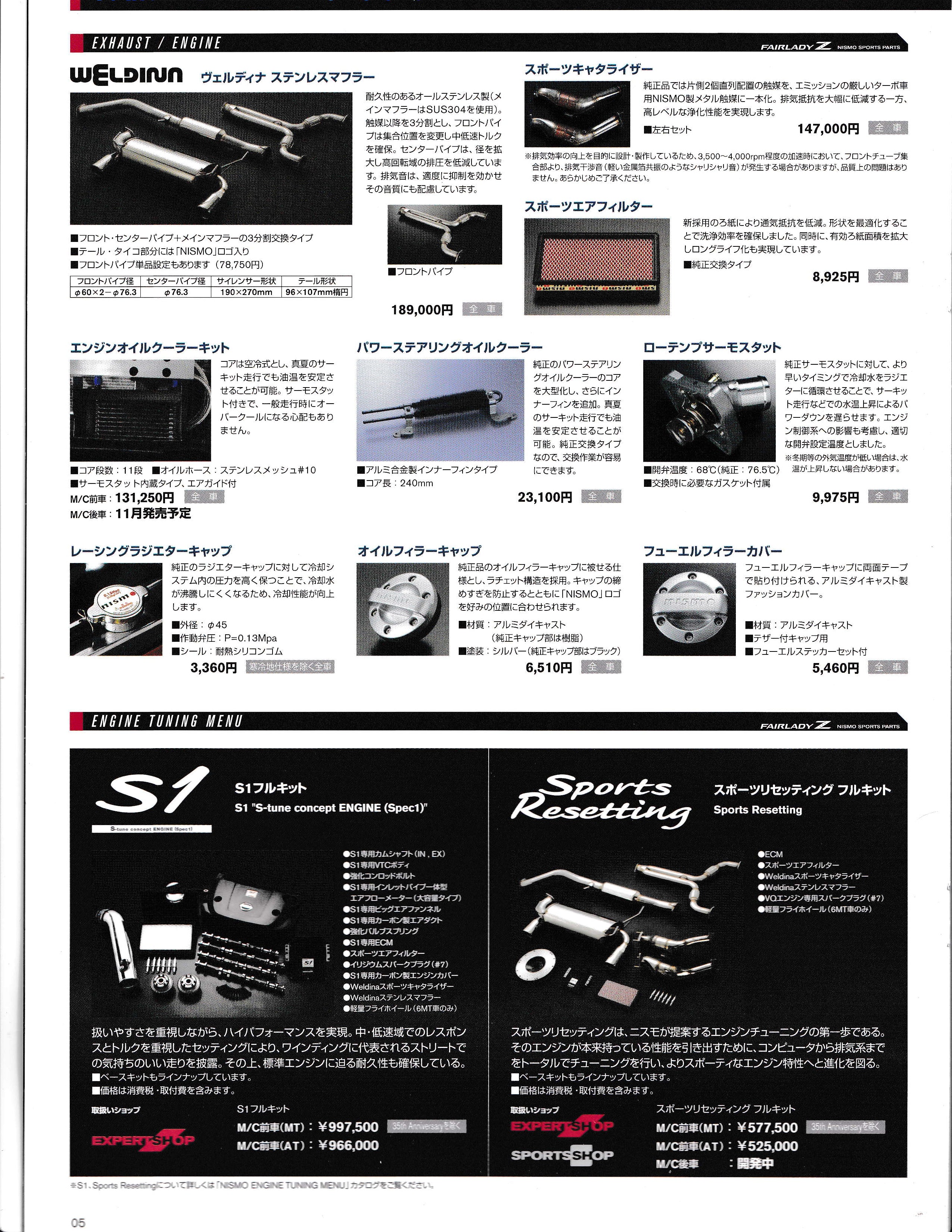 NISMO PARTS FOR ALL Z33 S-TUNE V2 DEBUT (2005 OCT)